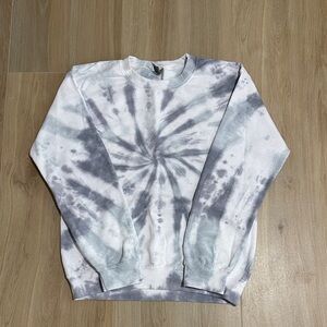 Handmade Tie-Dye Sweater - Gray Black and White